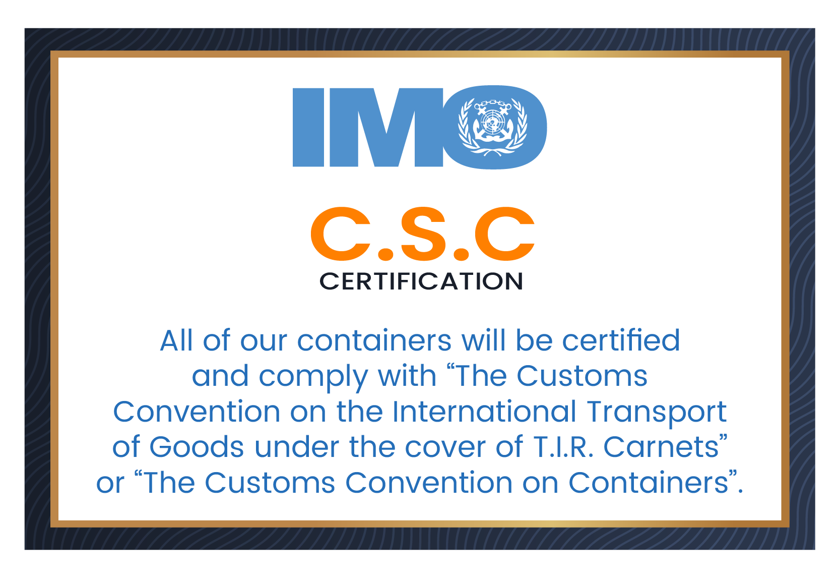 C.S.C. Certification