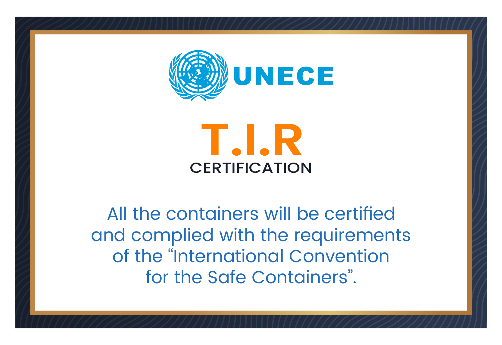 T.I.R. Certification